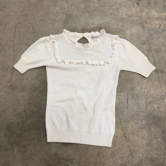 Vintage y2k coquette lace collar puff sleeve top - Picture 1 of 3